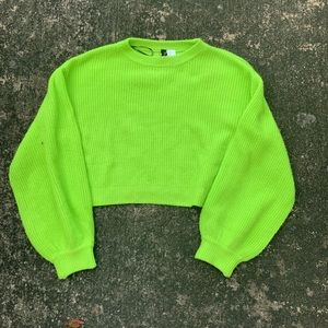 H&M neon sweater cropped